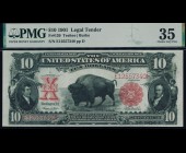 Fr. 120 1901 $10 Bison Legal Tender PMG 35